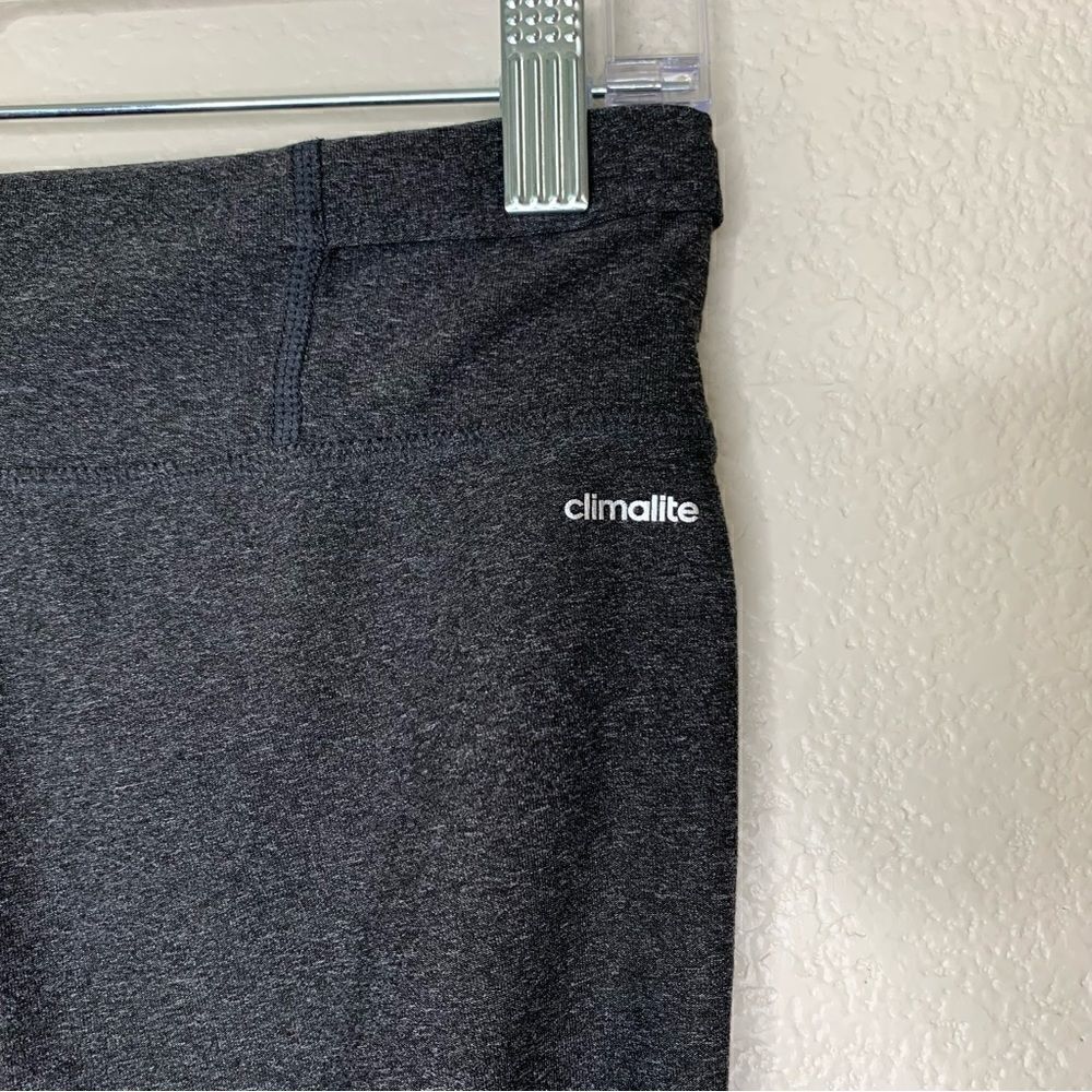 Adidas Climalite Gray Mesh Hem Cropped Leggings - Picture 8 of 12